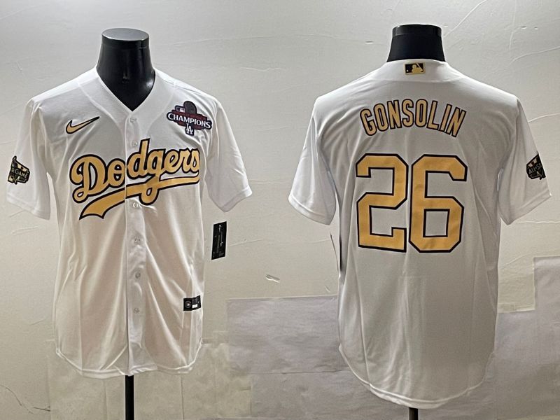 Men Los Angeles Dodgers #26 Gonsolin White All star Game 2025 Nike MLB Jersey style 2